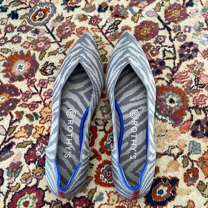 Rothy’s Gray Zebra Flats 8.5 New